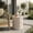 Beige 90Z, variant on Lightweight Concrete Side Table for Indoor Outdoor Use, Travertine Finish Beige Accent Table 15.75x15.75x18.75