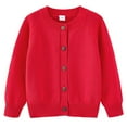 thumbnail image 1 of Bwiyojiz Tailles Mode 90-140 Tricot Coton Enfants Hommes et Femmes Manches Longues Col Rond Chandail, Rouge, 1 of 2