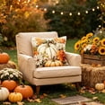 thumbnail image 6 of Thanksgiving Pumpkin Flowers Throw Pillow Cover, Fall Decor Grateful Thanksgiving Outdoor Pillow Cover, Rustic Pumpkin Fall Maple Leaves Harvest Pillow Cover, For Couch Bed Car Hidden Zipper, 6 of 6