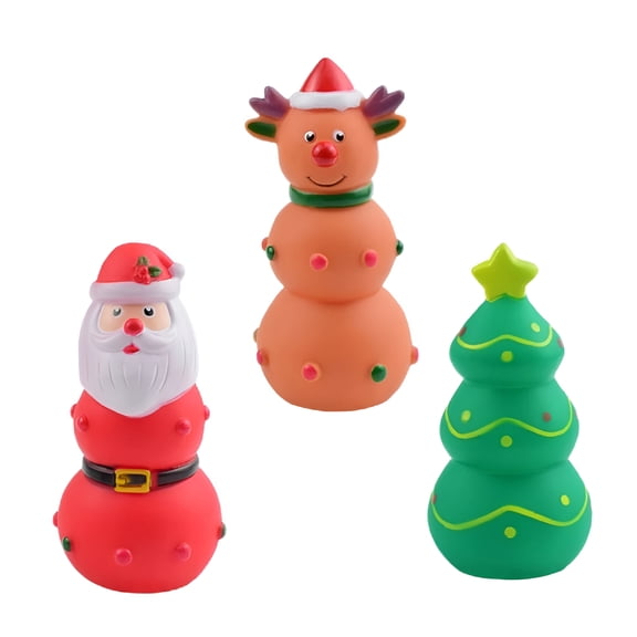 BESTSKY Christmas Dog Toys, Dog Christmas Toys, 3Pcs Dog Squeaky Toys