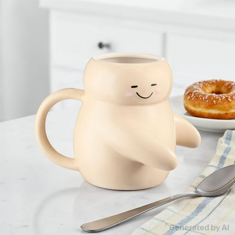 Mainstays 15.55 oz Cream Hug Sculpt Mug Dishwasher microwave safe