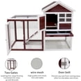 thumbnail image 3 of 48" Rabbit Hutch Outdoor Indoor, Bunny Cage Extra Large Wooden Rabbit Cages with Removable Tray, 1 Ramps and 2 Ventilation Doors Weather-Proof Solid Wood Chicken Coops (Wine red), 3 of 6
