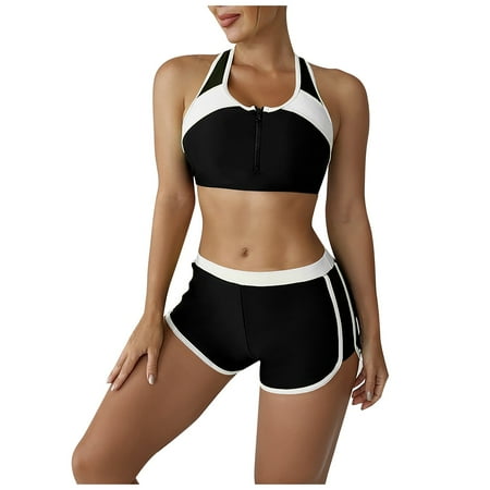 LEEy-world Plus Size Swimsuit Women s Halter Triangle Tie Side Bikini Sets Bathing Suits 2 Piece Swimsuit White XXL