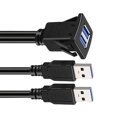 thumbnail image 5 of Square Double Port USB3.0 Extension Cord Snap On Installation Waterproof PVC For Vehicles Marine Systems, 5 of 8