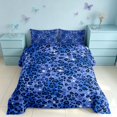 thumbnail image 2 of Homewish Leopard Print Full Size Comforter Sets, Blue Cheetah Print Bedding Comforter Set, Black Reversible, 3 Pieces 1 Comforter and 2 Pillowcases, 2 of 6