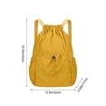 thumbnail image 3 of Foldable Lightweight Nylon Cinch Drawstring Bag, Unisex String Backpack for Men Women, Portable Storage Sack for Gym, Sports, Travel, Shopping and Casual Outdoor Use (Yellow), 3 of 6