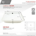 thumbnail image 4 of Stylish Undermount 19 ½"W x 15 ½"D White Porcelain Rectangular Bathroom Sink with 2 Overflow Rings P-204, 4 of 11