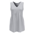 thumbnail image 5 of DHFJKG Women Linen Tank Top Summer Lightweight Casual Sleeveless Solid Color Flowy Hem V Neck Camisole Beach Clothes Trendy Tops, 5 of 5