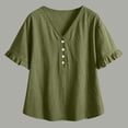 thumbnail image 5 of Womens Summer T-Shirts Short Sleeve V Neck Tops Loose Shirts Trendy Lightweight Soft Casual Summer Outfits Clothes, 5 of 7