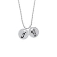 thumbnail image 2 of Delight Jewelry Silvertone Large Script Letter - J - 3/4'' Disc - Silvertone Script Initial Disc - G - Charm Necklace, 20"+3", 2 of 4