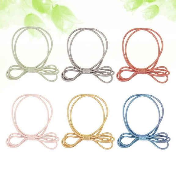 HEALEEP 6Pcs Bowknot Hair Ties Elastic Knot Ponytail Holders for Women Girls Assorted Color 1.2x0.6in