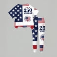 thumbnail image 5 of CCRFTGI 4th of july Outfits for Child Girls Size 8 Cute 1776 Lounge 2 Piece Outfits American Flag Stars Oversized T Shirts and Leggings Elastic Waist Freedom Clothing Sets Multicolor 2-3 Years, 5 of 5