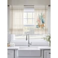 thumbnail image 5 of Summer Coastal Sheer Curtains 45 Inch Length 2 Panels Set Window Treatments, Nautical Beach Marine Life Beige Striped Rod Pocket Semi Curtains for Living Room/Bedroom/Kitchen Décor, 104"W x 45"L, 5 of 7