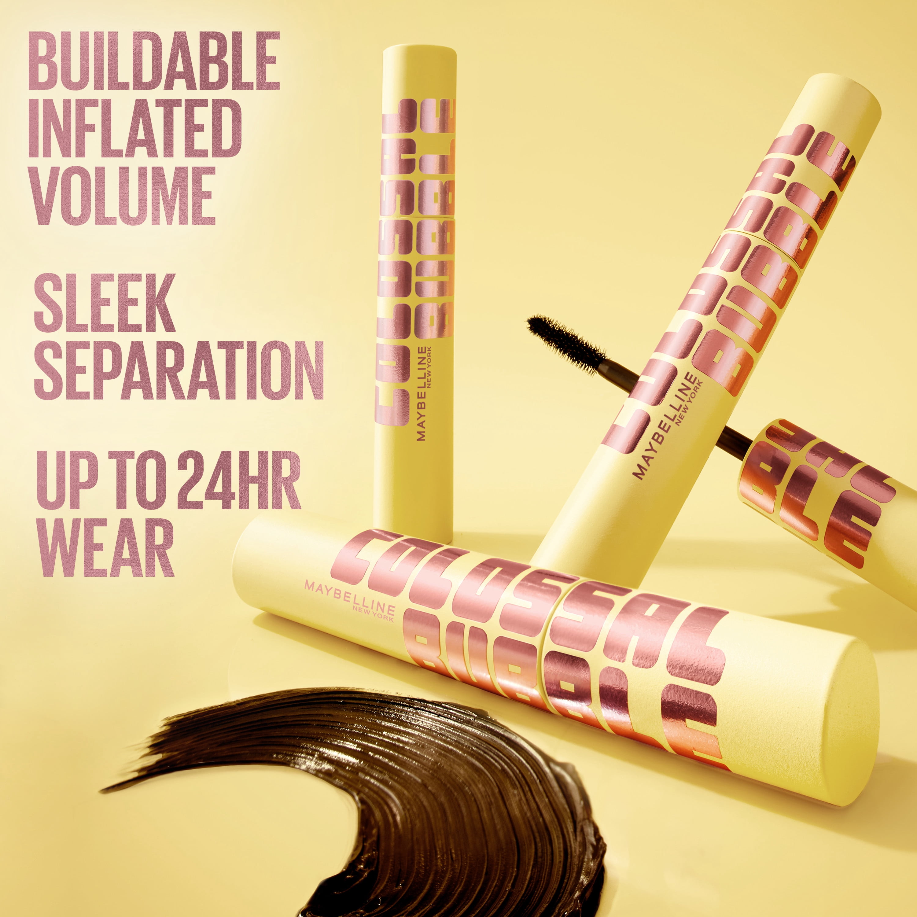 Maybelline New York Colossal Bubble Washable Mascara, Copper Brown, 0.24 fl oz