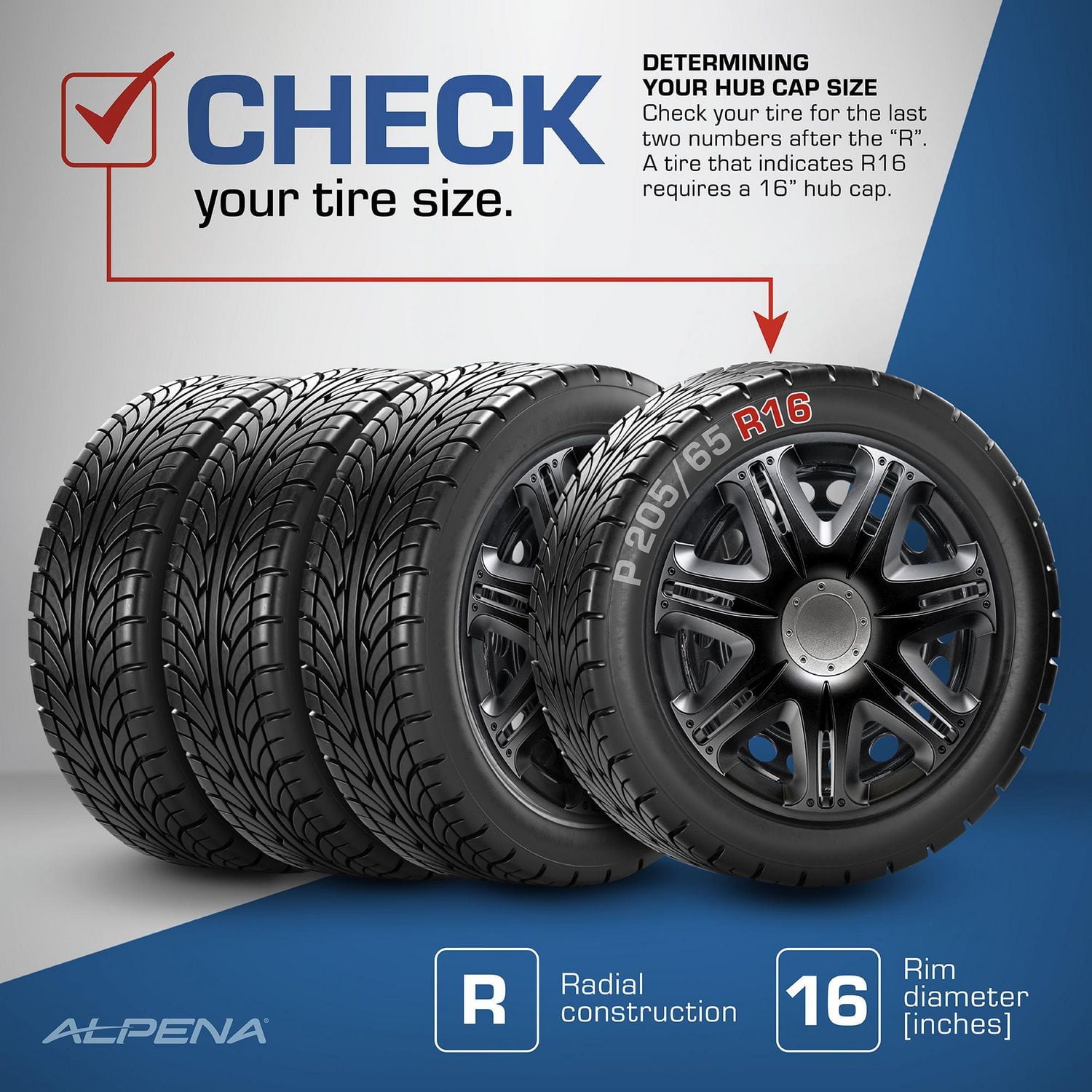 16" Velociti Wheel Covers, Black, set of 4