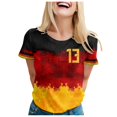 thumbnail image 1 of HAJGJP Sleeve T Womens Spring Summer Germany Printed Short Sleeve O Neck T Shirt Top, 1 of 5