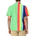 thumbnail image 3 of Lars Amadeus Men's Summer Striped Patchwork Short Sleeves Hawaiian Shirt, 3 of 6