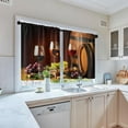 thumbnail image 2 of Red Rose Wine Vintage Kitchen Curtains, Grape Cork Brown Short Window Curtains Set of 2, Window Treatment Tier Curtains for Kitchen Over Sink Dining Room Decor (26x36 Inch), 2 of 6