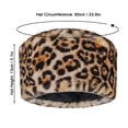 thumbnail image 3 of Gustave Leopard Print Faux Fur Hats for Women Cossack Russian Style Warm Hat Winter Fluffy Hat Thick Ski Beanie Cap "Light Brown", 3 of 6