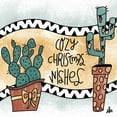 thumbnail image 2 of Barrett, Erin 26x26 Gold Ornate Wood Framed with Double Matting Museum Art Print Titled - Cactus Cozy Christmas Wishes, 2 of 4