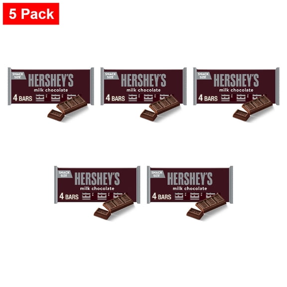 HERSHEYS Milk Chocolate Snack Size Candy Bars .45 oz - 5 Pack