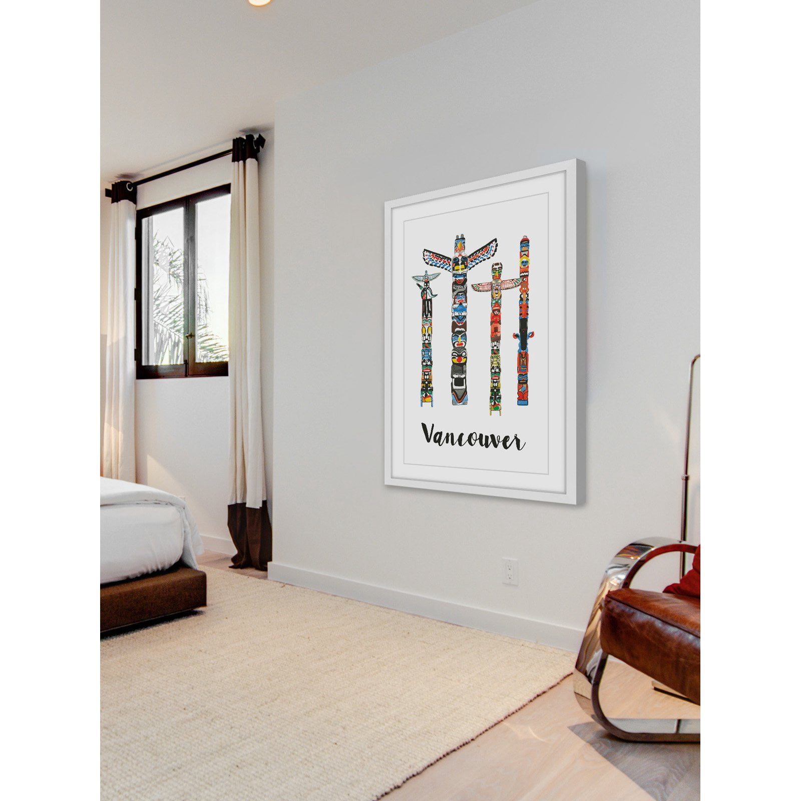 Marmont Hill "Vancouver Totems" By Molly Rosner Framed Painting Art Print, 16.0" x 1.5"