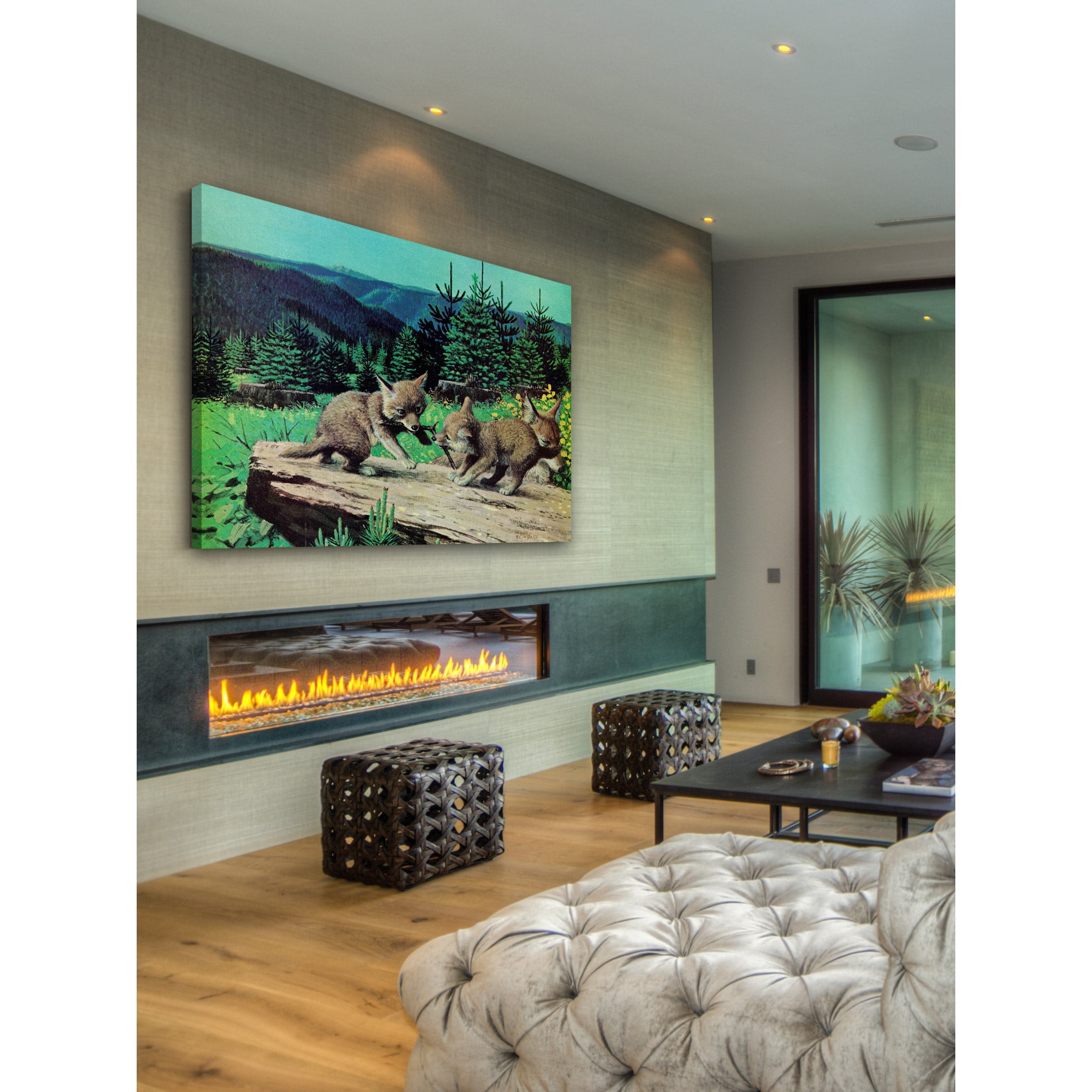 "Cubs at Play" Painting Print on Wrapped Canvas