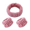 thumbnail image 3 of El juego de lavado de cara con diadema de spa reutilizable incluye 1 diadema de microfibra, 2 muñequeras para mujeres y niñas, evita que el líquido se Rosa oscuro Salvador diadema de lavado de cara, 3 of 7