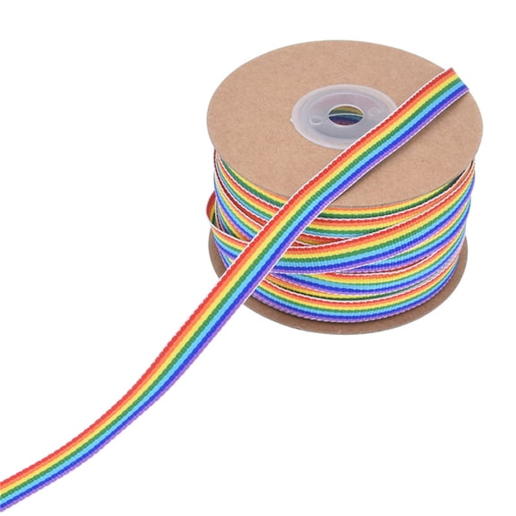 50 Yard Rainbow Color Ribbon Valentines Day Ribbon Polyester Ribbon for Gift Wrapping Craft Package Decorations