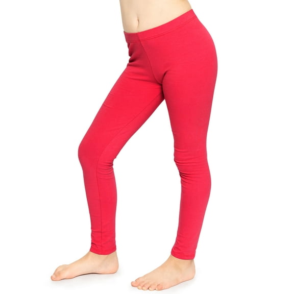 Stretch Is Comfort Stretchy Girl's Cotton Leggings Hot Pink XX-Large