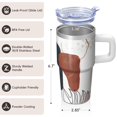 thumbnail image 3 of Stainless Steel Coffee Tumbler 20oz with Lid and Straw - Double Wall Vacuum Insulated Travel Mug, Leakproof Thermal, Bohemian Style Pattern, 3 of 5