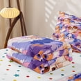 thumbnail image 6 of Homewish Watercolor Pet Dog Zipper Twin Comforter Sets with Fitted Sheet and 2 Pillowcases,Kawaii Animal Zipper Bedding Set,Pink Purple,Polkadot Reversible,4pcs, 6 of 8