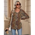 thumbnail image 7 of Zeagoo Womens Tops Long Sleeve Shirts V Neck Trendy Tee Pleated Tshirts Loose Tunic Work Clothes, 7 of 7
