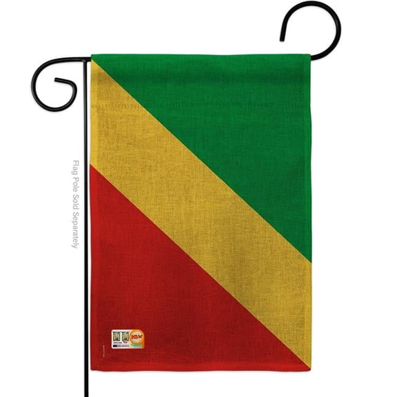 13 x 18.5 in. Congo Burlap Flags of the World Nationality Impressions Decorative Vertical Double Sided Garden Flag
