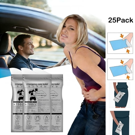 OITY 25 Pcs Disposable Urinal Bags,700Ml Portable Emergency Urinals for Car Traffic Jam Camping Travel Hiking Outdoor for Women Men Kids Patient