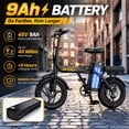 thumbnail image 3 of Electric Bike for Adults, 500W Motor, 20 MPH Max Speed Folding Ebike, 14" Electric Bicycles, Max 20 Miles Range (Pedal Assist Mode), Mini E Bikes, 3 of 12