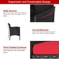 thumbnail image 5 of RELAX4LIFE Conversation Furniture Set with Table and Two Removable Cushions Rattan Wicker Chairs and Table Set for Patio,Garden, Baloney and Lawn Outdoor Porch Furniture Sets Loveseat (Black+Red), 5 of 17