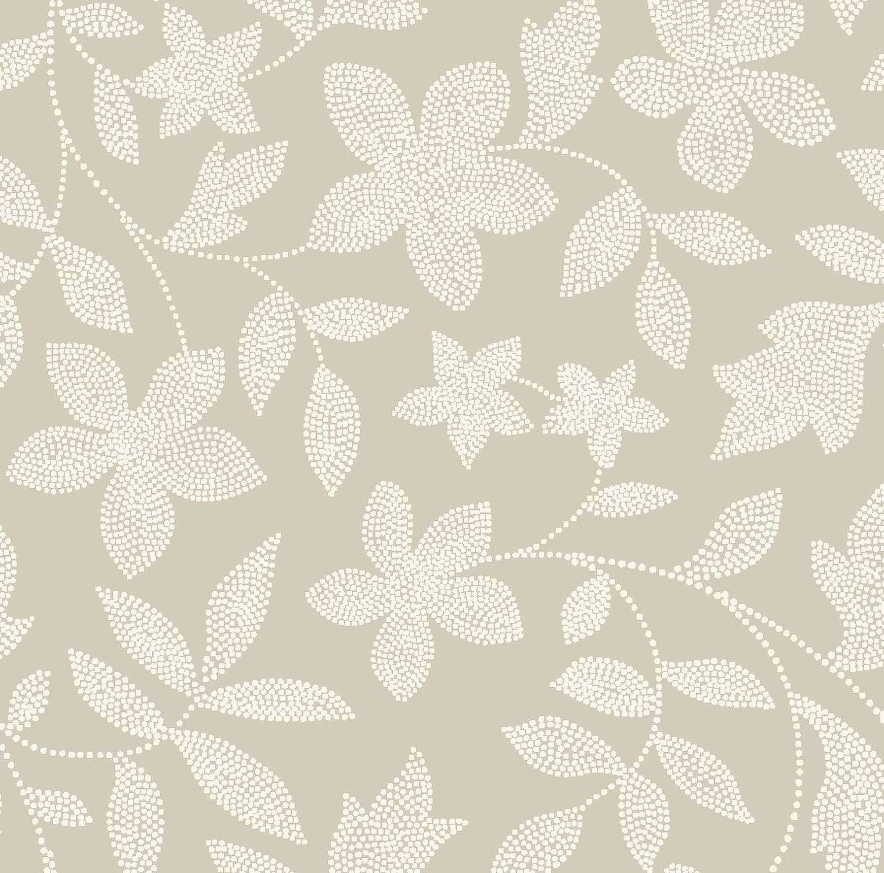 Mainstays Sheer Printed Grommeted Curtain, Set of 2, Beige Floral, 38” W x 63” L