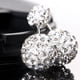 thumbnail image 2 of Pendientes de plata de ley con cristales brillantes y diamantes de imitación de doble cara en la parte delantera y trasera, 2 of 7