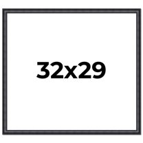 32x29 Frame Black Real Wood Picture Frame Width 1.25 inches | Interior Frame Depth 0.5 inches |