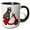 Black/White, variant on 3drose, Funny Cute Schnauzer Dog Riding Red Motor Scooter Cartoon, 11oz Two-tone Green Mug
