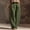 Army Green women cotton linen capri pants a1, variant on Cagogo Women Cotton Linen Wide Leg Capri Pants High Waisted Casual Loose Cropped Palazzo Trousers with Pockets Summer Beach Travel Lounge Fashion, Black S