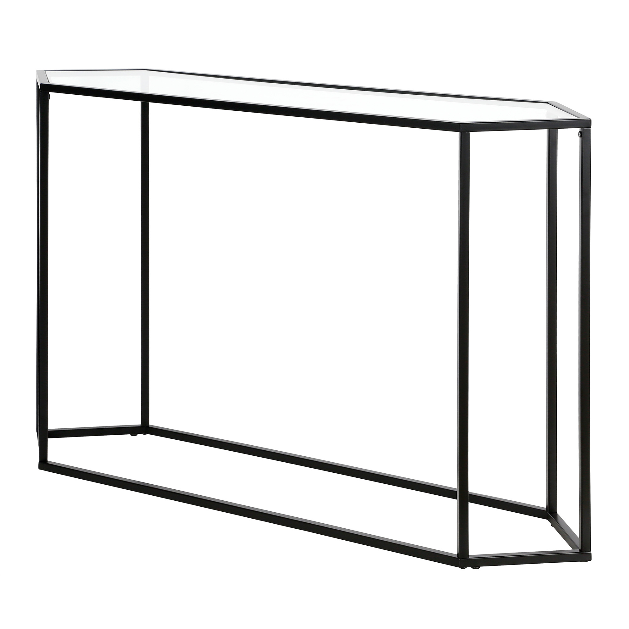 Evelyn&Zoe Beck 48" Wide Hexagonal Console Table, Blackened Bronze