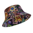thumbnail image 2 of Disketp Vintage Floral Print Reflective Bucket Hat Beach Hat Summer Travel Sun Hats Fisherman Cap, 2 of 8