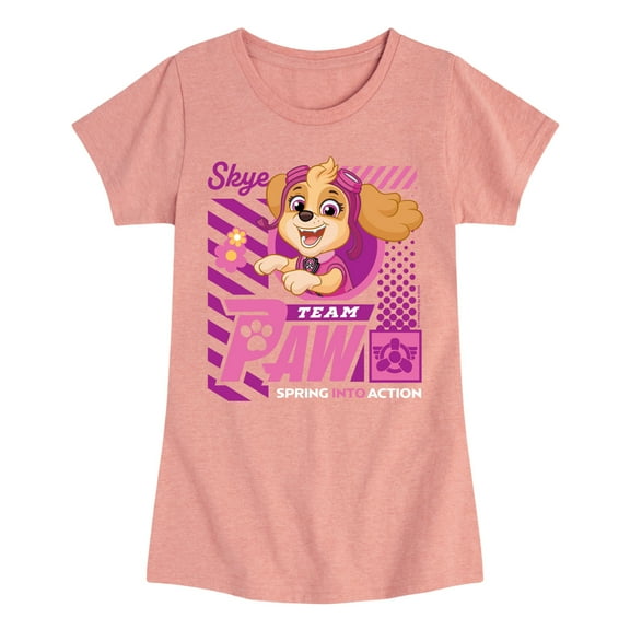 Paw Patrol - Team Paw Skye - Toddler & Youth Girls Short Sleeve Graphic T-Shirt