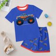 thumbnail image 2 of UAYOTSE Cartoon Car Dinosaur Graphic T Shirt Patchwork Shorts Breathable Summer Two Piece Children Outfit Size 2-3 Years, 2 of 5