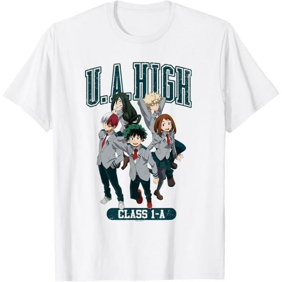My Hero Academia UA High Class-1A Uniform Anime T-Shirt Cotton Adult Short Sleeve T-Shirt