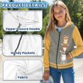 thumbnail image 6 of FUIALDOLG Boys Girls Fleece Hoodies Cartoon Deer Grey Orange Print Zipper Hoodie Casual Hooded Sweatshirts with Pocket Winter Coat Jacket for Age 6-7 Kids, 6 of 7