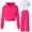 Hot Pink, variant on Trupants Girls 3 Piece Tracksuit Set - 100% Polyester Quick-Dry Easy Care Hoodie + T-Shirt + Pants, Black Casual Activewear for Kids 4-12 Years,Size 9-10T