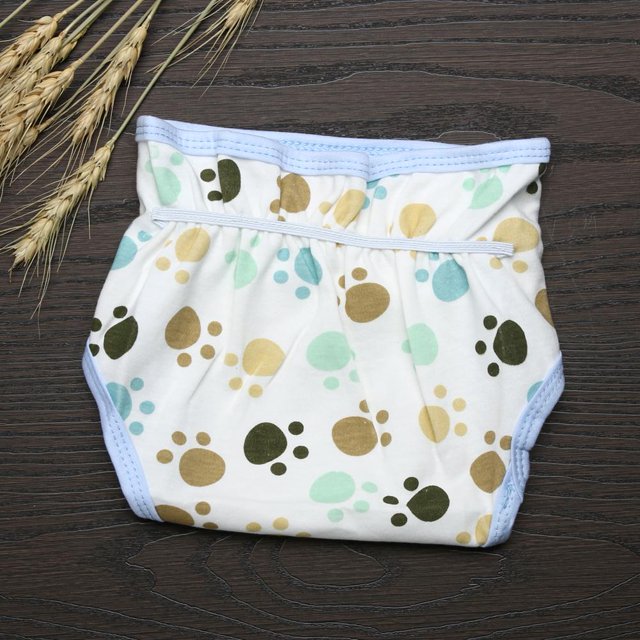 Pañal Reutilizable Algodón Transpirable Ajustable para Bebé Niña y Niño (Huella)